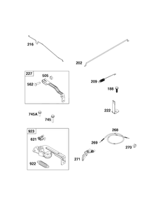 Controls Group Diagram and Parts List for 93J02-0111-H1  Briggs and Stratton Engine